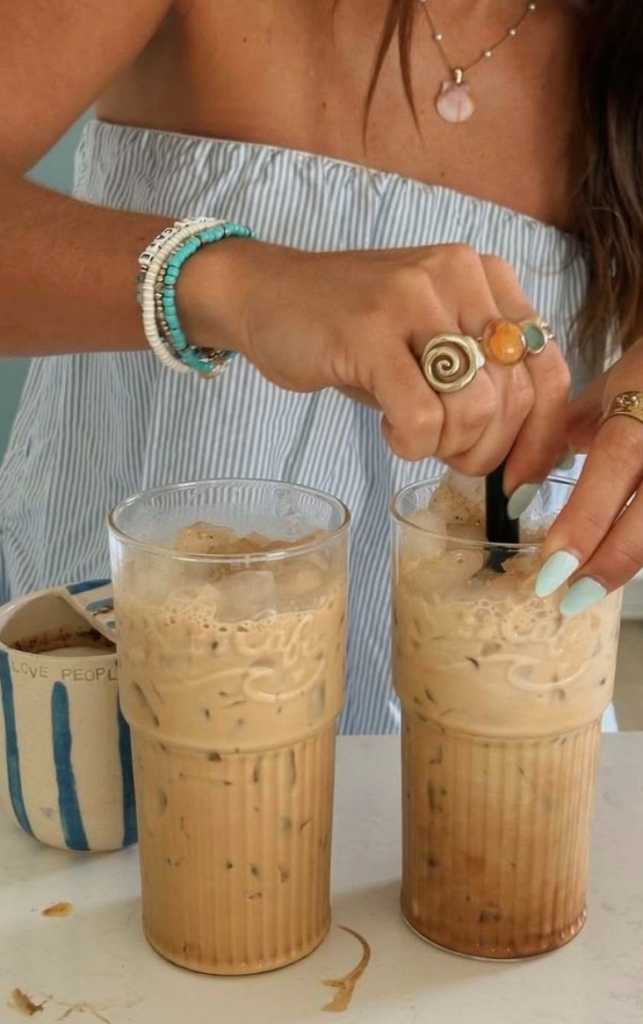 Aesthetic coffee routine